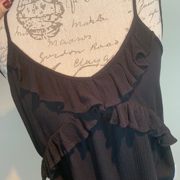 NWOT American Eagle Ruffle Open Back Tank Top Blue - Picture 2 of 6